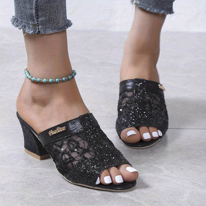 Luz® | Feminine sandals with sparkling sequins