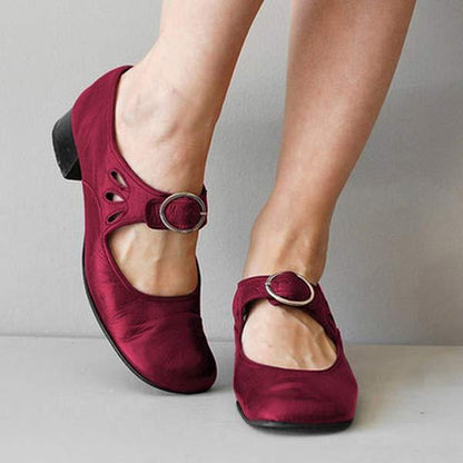 Karen® | Wedge Leather Orthopedic Buckle Sandals