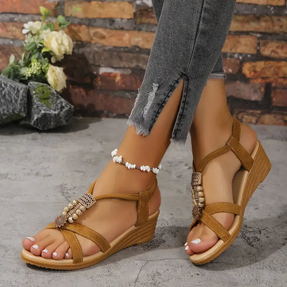 Lea® | Boho Style Wedge Sandals