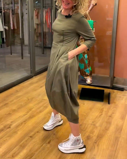 Abigail® | Slimming dress with a round neckline