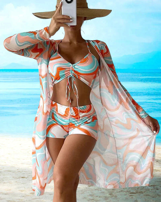 Erica® | Stylish 3 Piece Floral Print Bikini Set