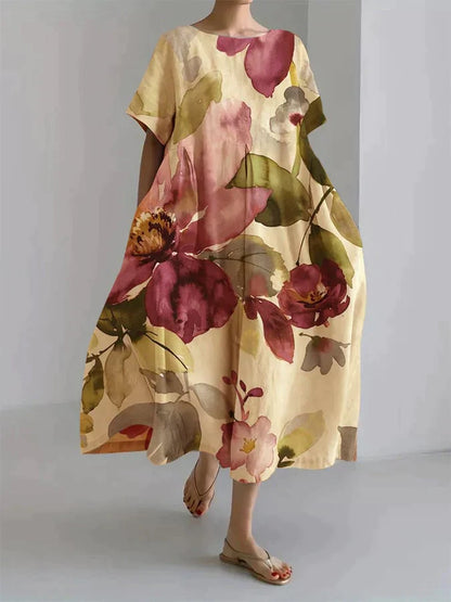Ada® | Women'S Loose Dress With Botanical Floral Print