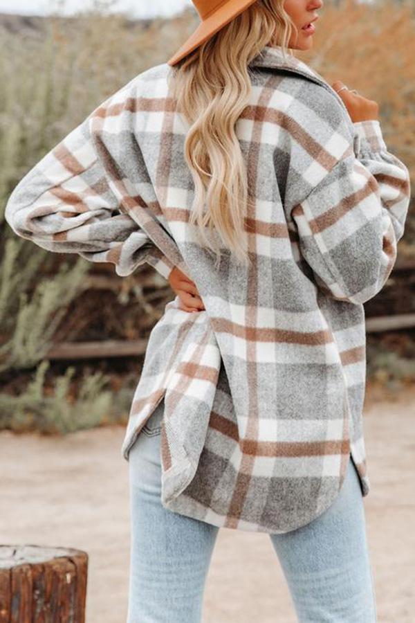 Thalía® | Plaid Pocketed Jacket