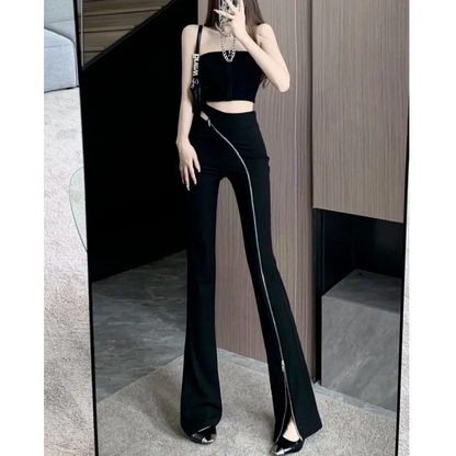 Abigail® | Bootcut trousers women's high-waist bootcut trousers with asymmetrical zip