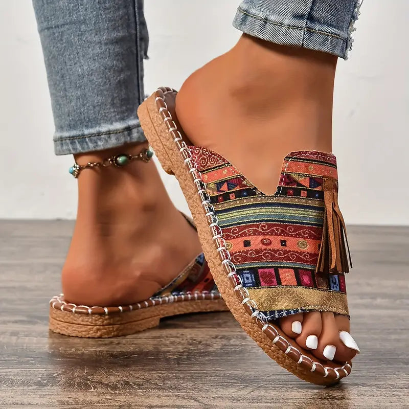 Marcella® | Ethnic Style Flat Sandals With Tassel