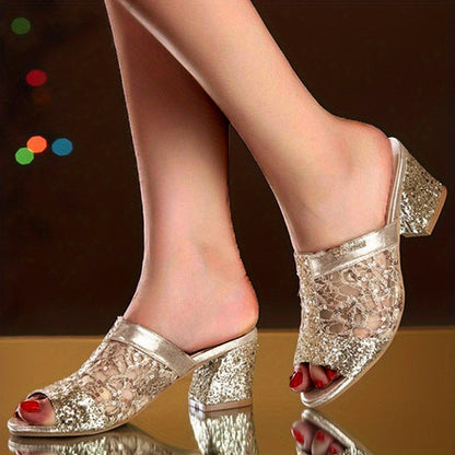 Luz® | Feminine sandals with sparkling sequins