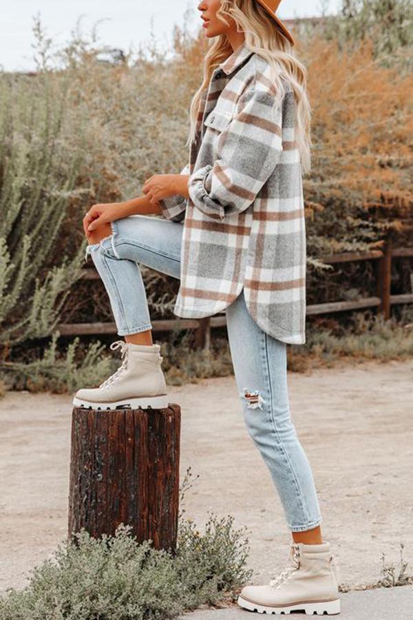 Thalía® | Plaid Pocketed Jacket