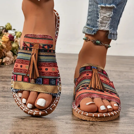 Marcella® | Ethnic Style Flat Sandals With Tassel