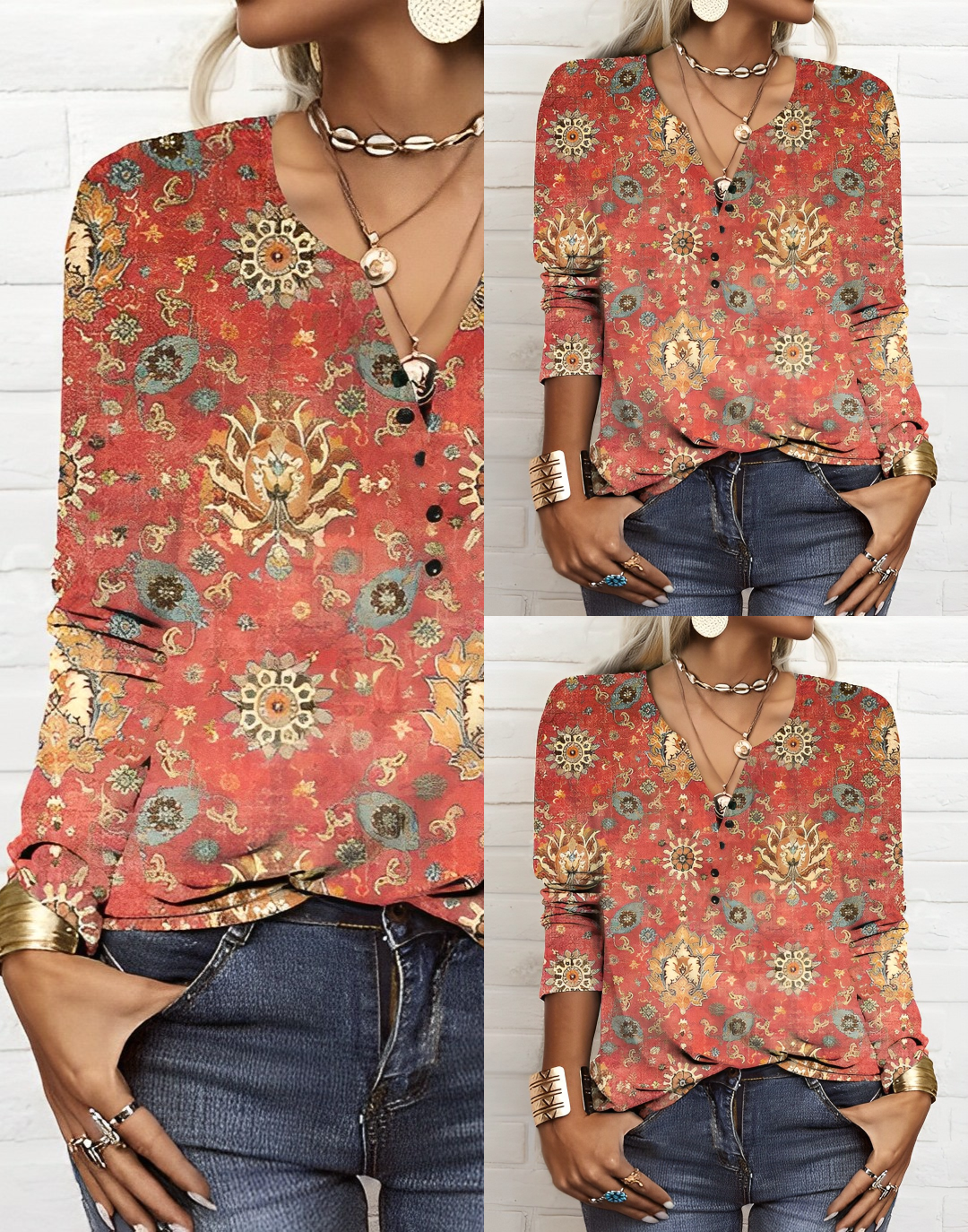 Abigail® | Printed Ethnic Style Blouse