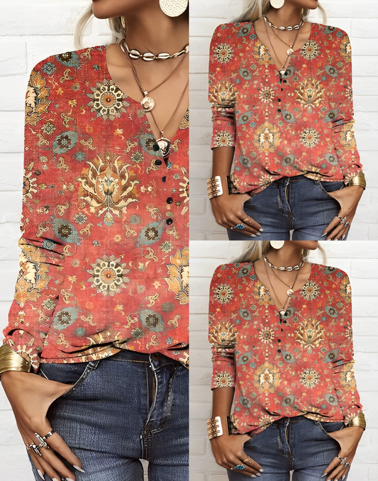Abigail® | Printed Ethnic Style Blouse