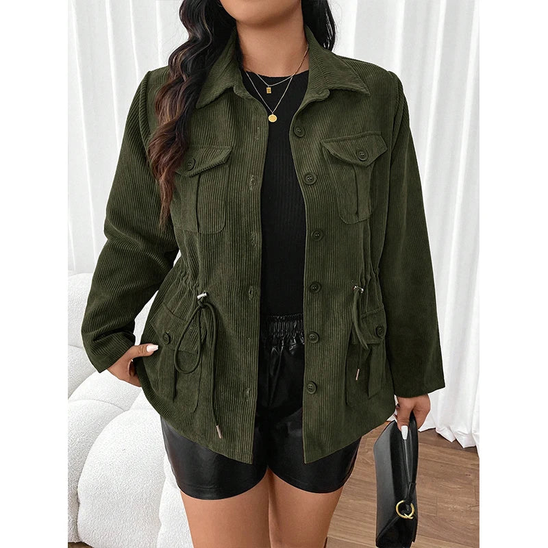 Adelaida | Women's corduroy jacket with pockets in casual style