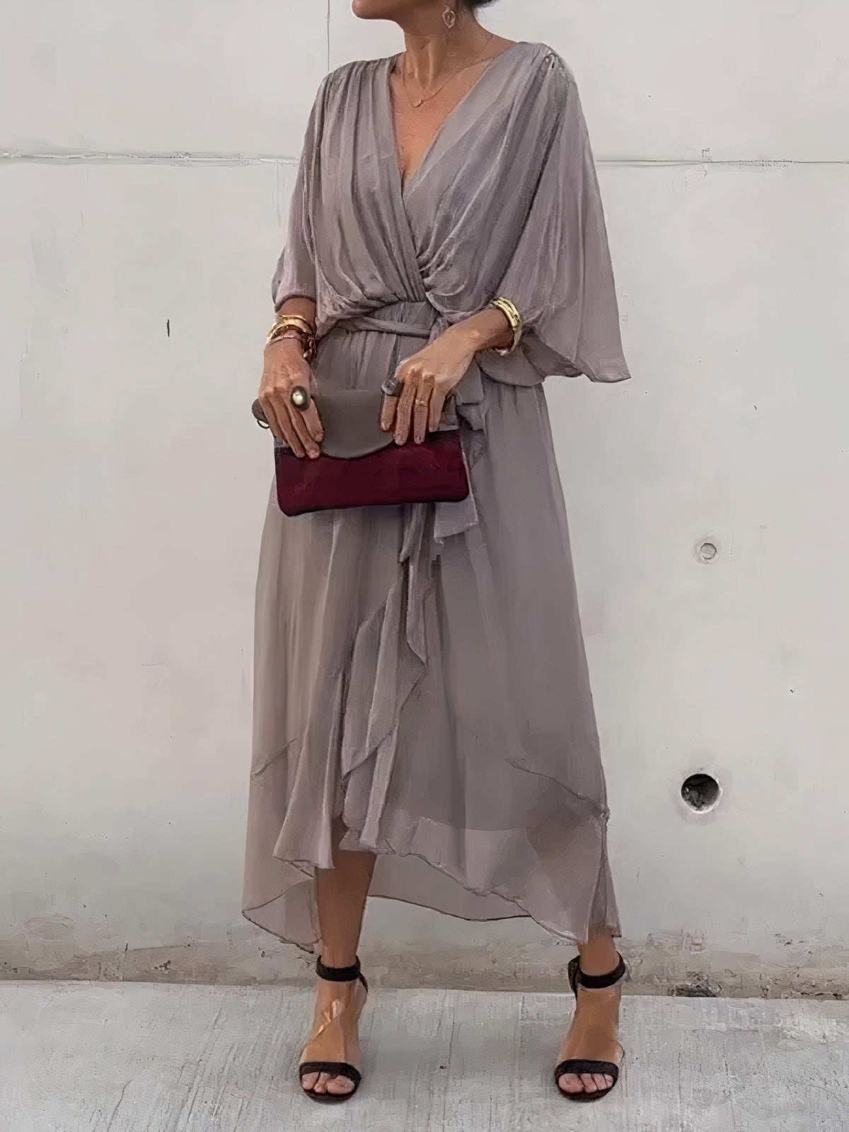 Jimena® | V-Neck Chiffon Dress