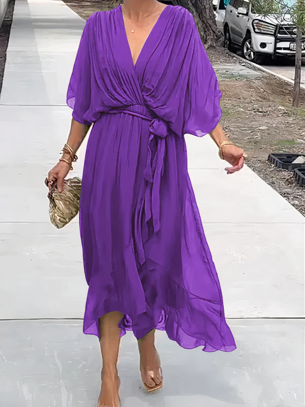 Jimena® | V-Neck Chiffon Dress