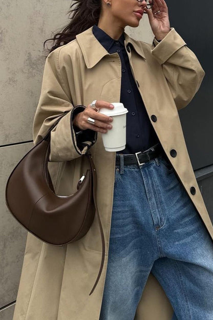 Araceli® | Single-breasted cotton trench coat with lapels