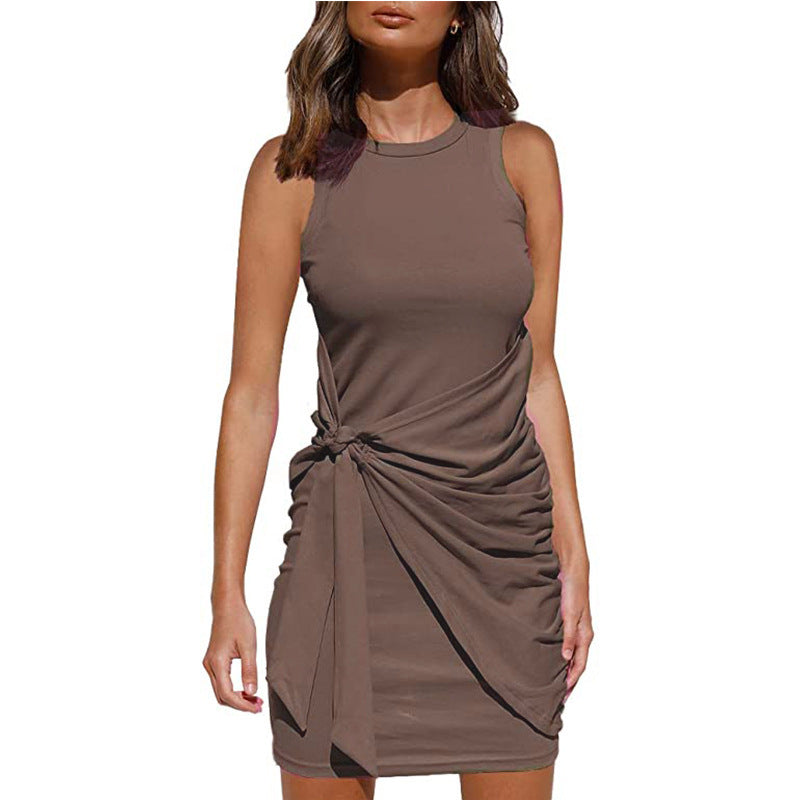 Rosalía® | Women'S Sleeveless Twisted Draped Mini Dress