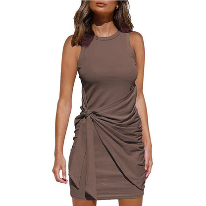 Rosalía® | Women'S Sleeveless Twisted Draped Mini Dress