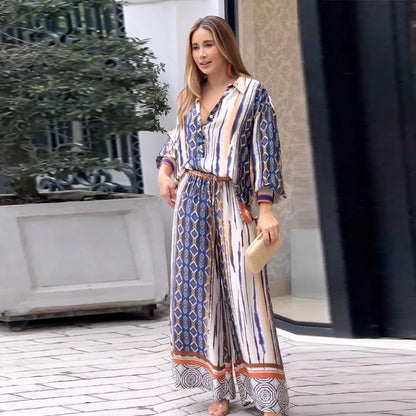 Abigail® | Bohemian blouse and pants set