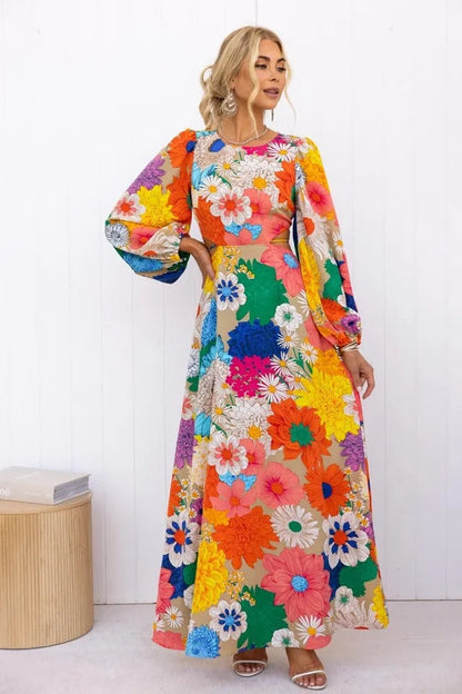 Addison® | Floral dress with puff sleeves