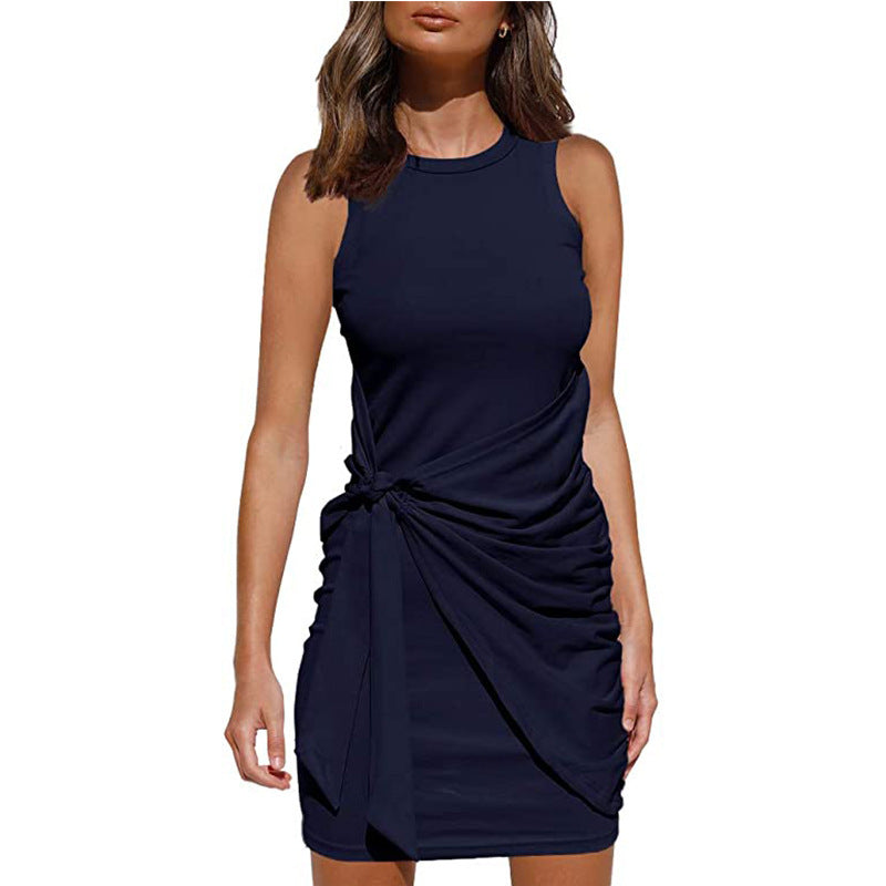 Rosalía® | Women'S Sleeveless Twisted Draped Mini Dress