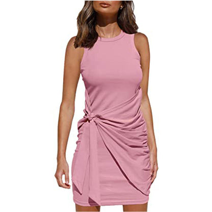 Rosalía® | Women'S Sleeveless Twisted Draped Mini Dress