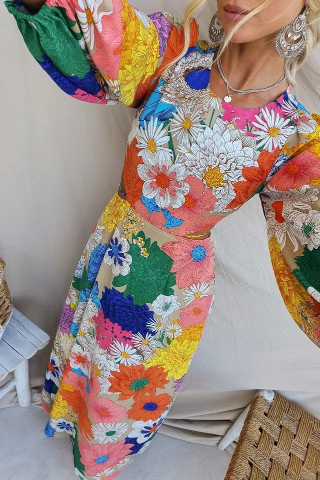 Addison® | Floral dress with puff sleeves