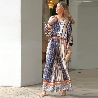 Abigail® | Bohemian blouse and pants set