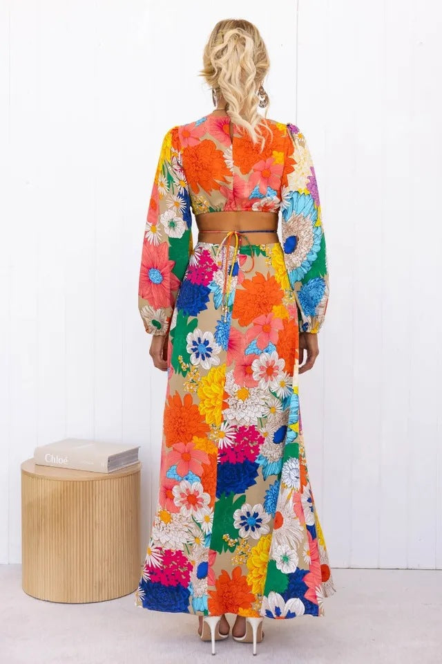 Addison® | Floral dress with puff sleeves