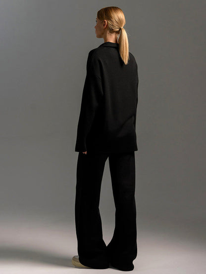 Abigail | Long sleeved polo shirt and trousers for women
