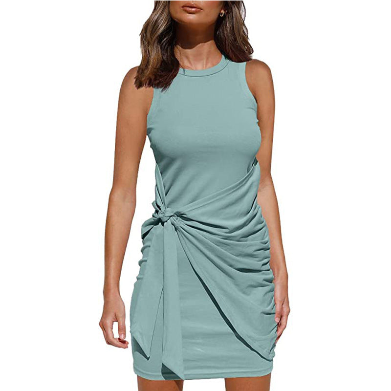 Rosalía® | Women'S Sleeveless Twisted Draped Mini Dress