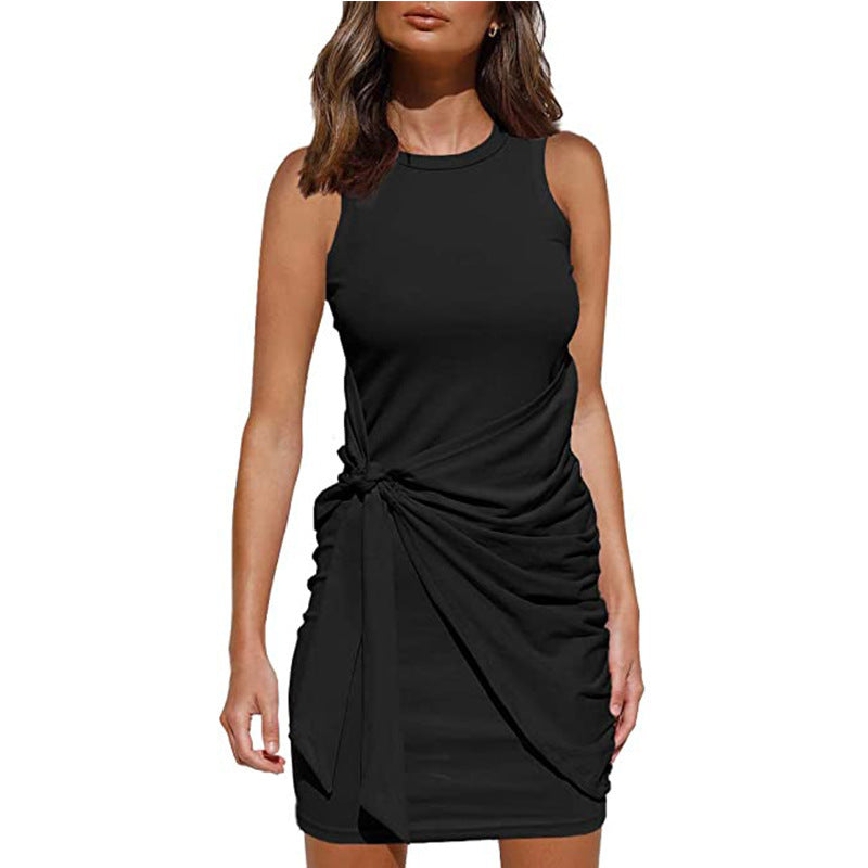 Rosalía® | Women'S Sleeveless Twisted Draped Mini Dress
