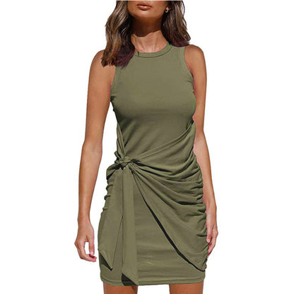 Rosalía® | Women'S Sleeveless Twisted Draped Mini Dress