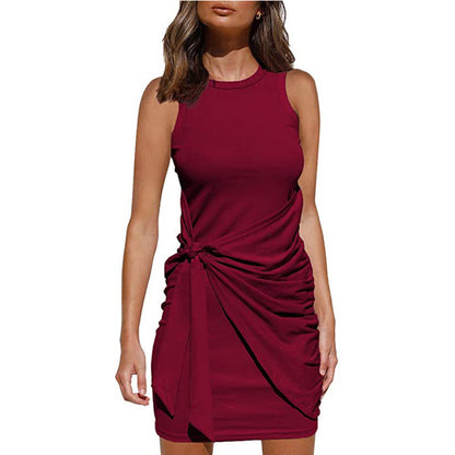 Rosalía® | Women'S Sleeveless Twisted Draped Mini Dress