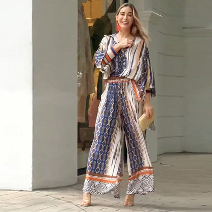 Abigail® | Bohemian blouse and pants set