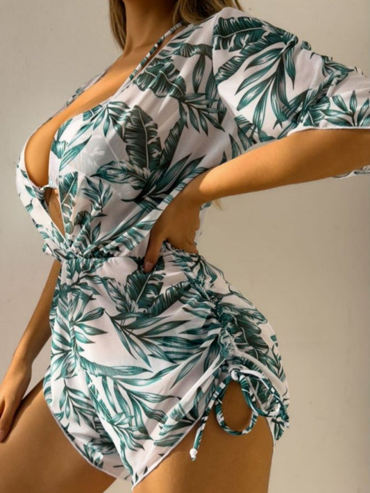 Braylee® | Tropical Printed Three-Piece Sexy Bikini