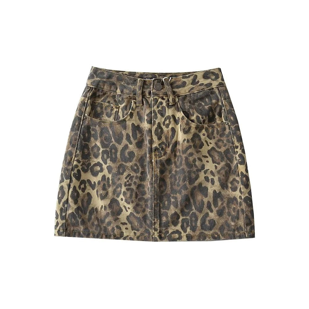 Rosalía® | High-rise leopard print mini skirt