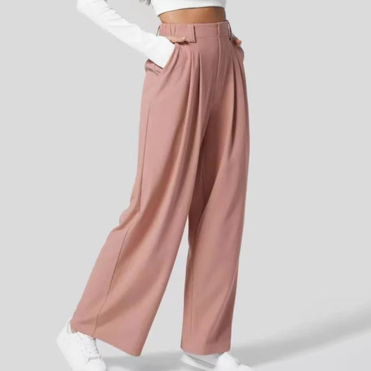 Abigail® | Waffle Fabric Wide Leg Trousers
