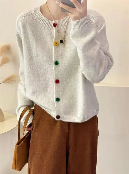 Beatrice® | Colorful knotted knitted coat for women