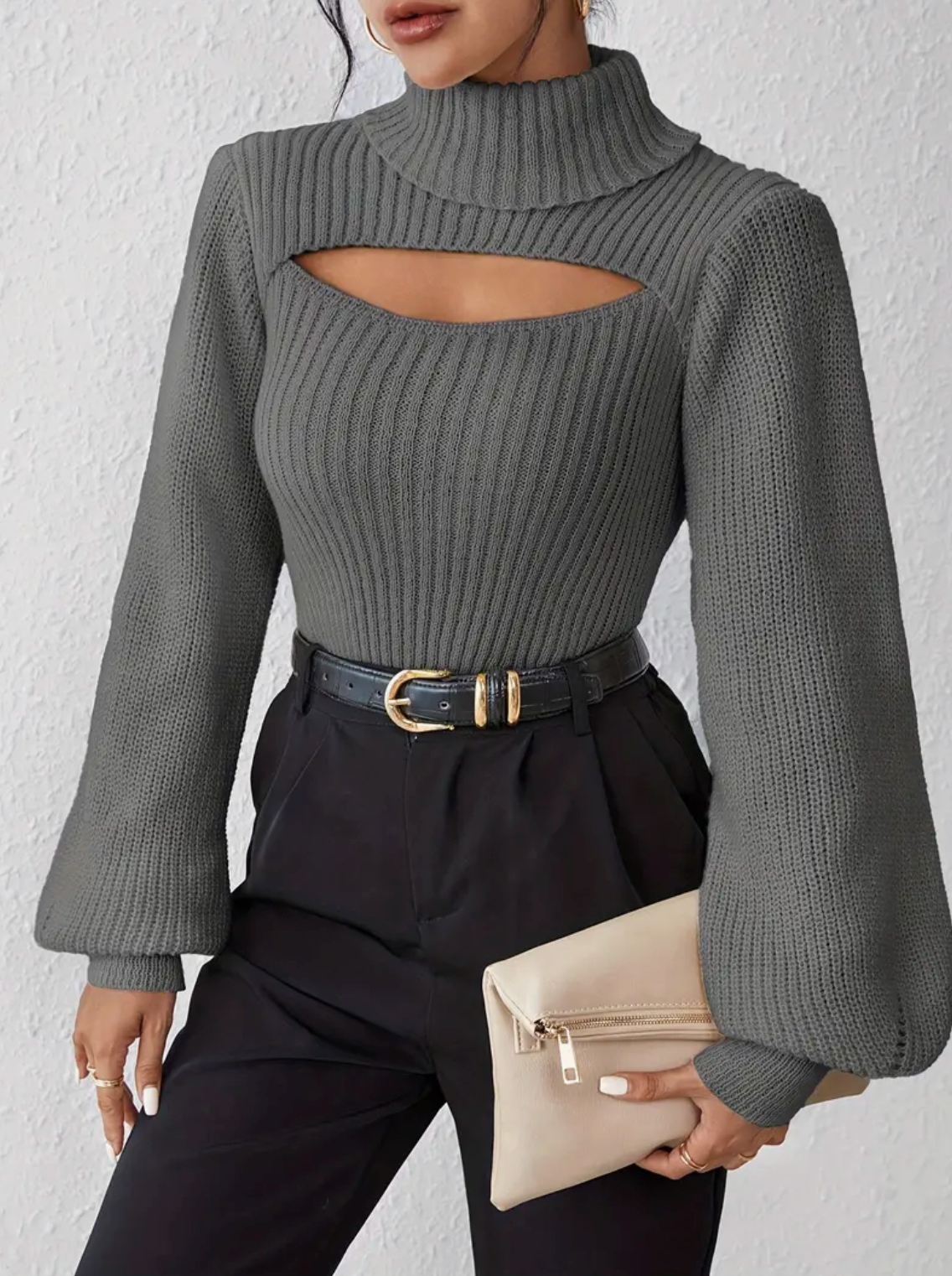 Vilma | high neck sweater with cut out