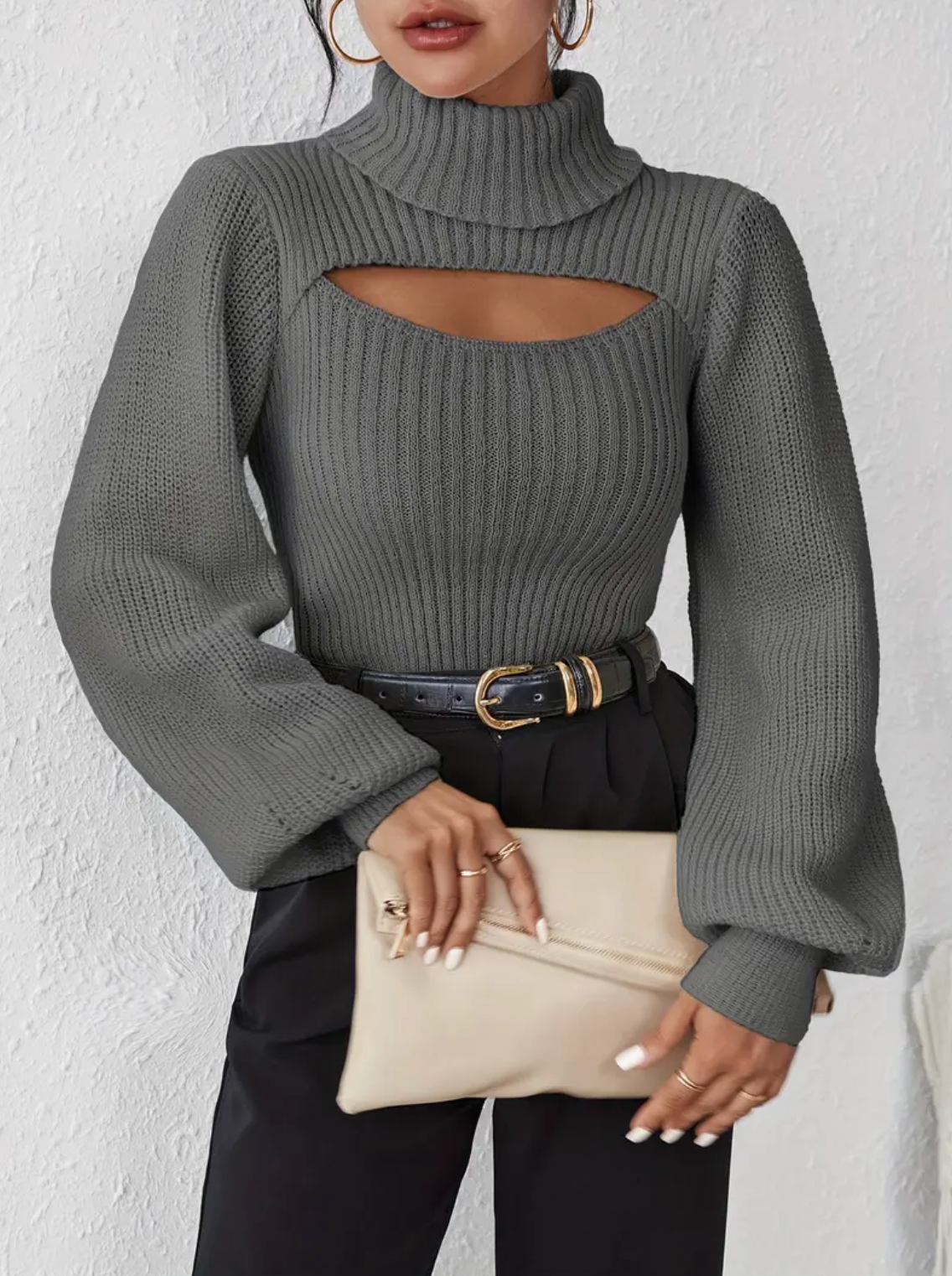 Vilma | high neck sweater with cut out