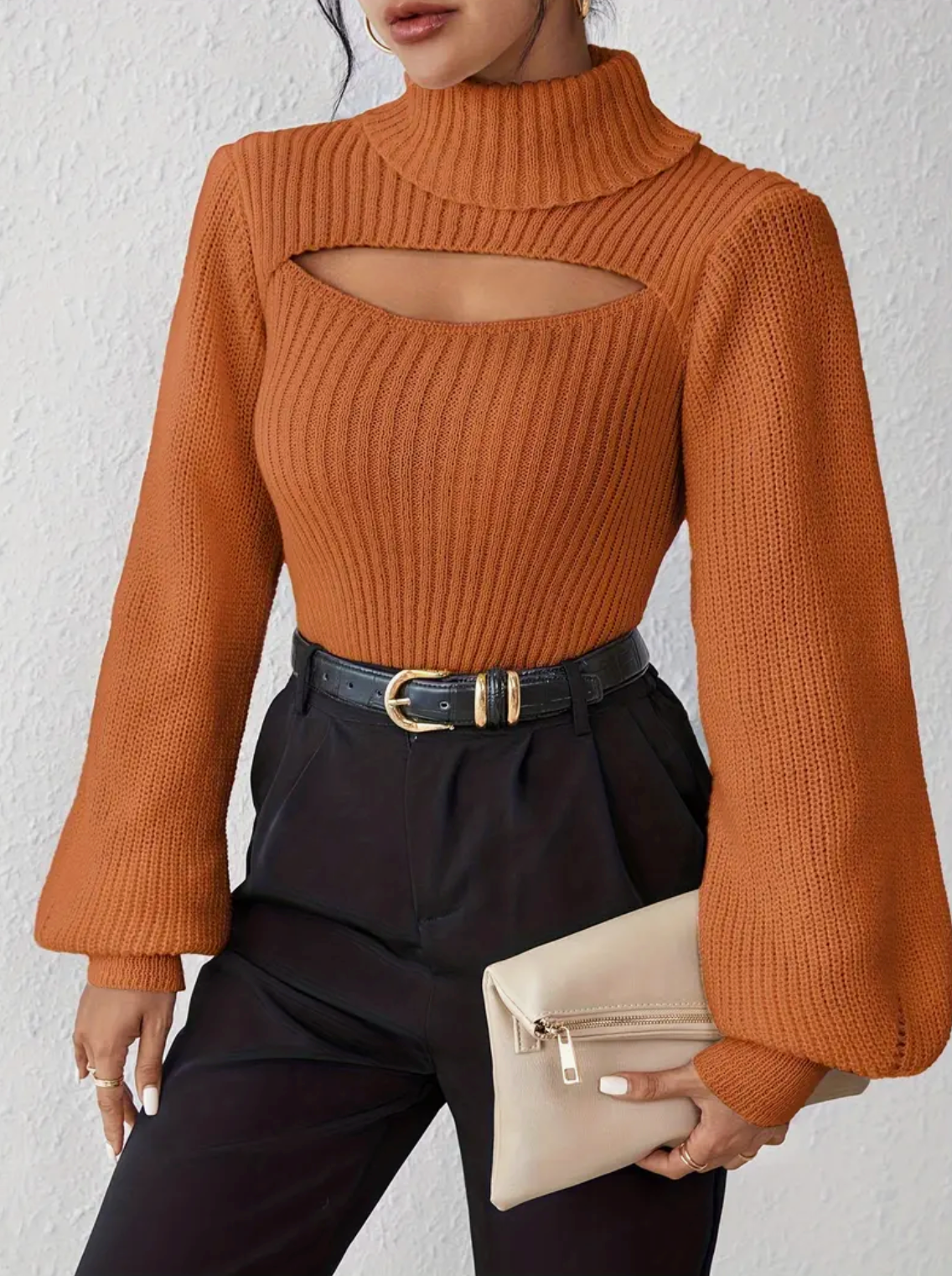 Vilma | high neck sweater with cut out