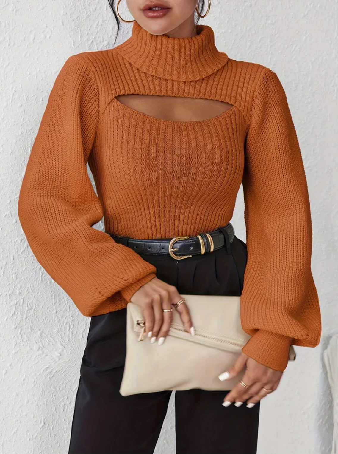Vilma | high neck sweater with cut out