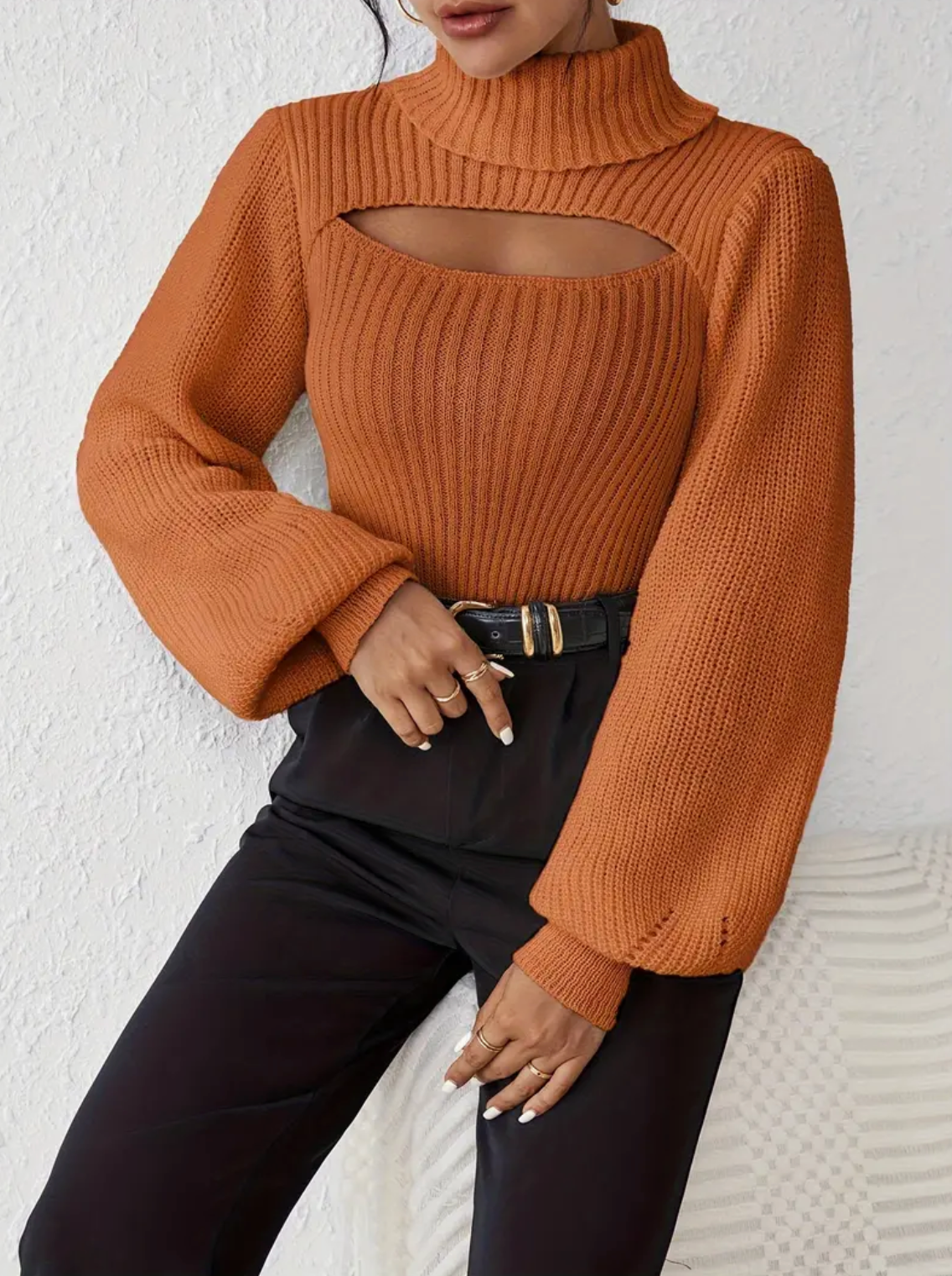 Vilma | high neck sweater with cut out