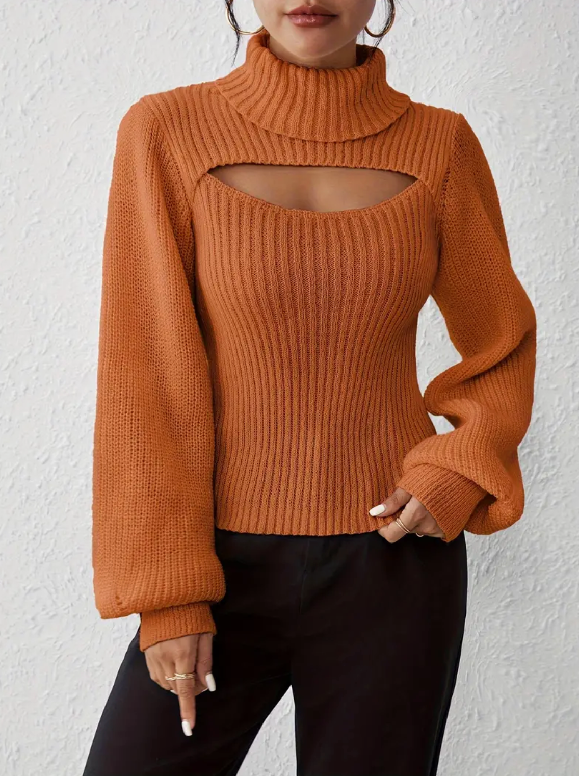 Vilma | high neck sweater with cut out