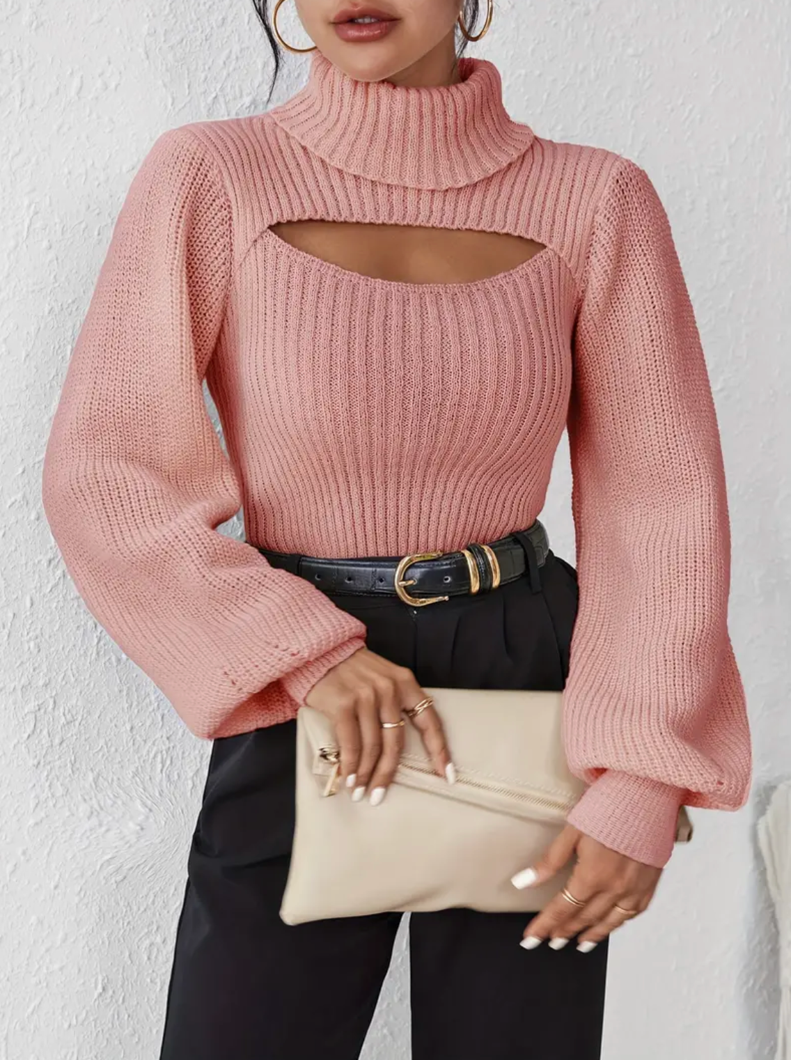 Vilma | high neck sweater with cut out