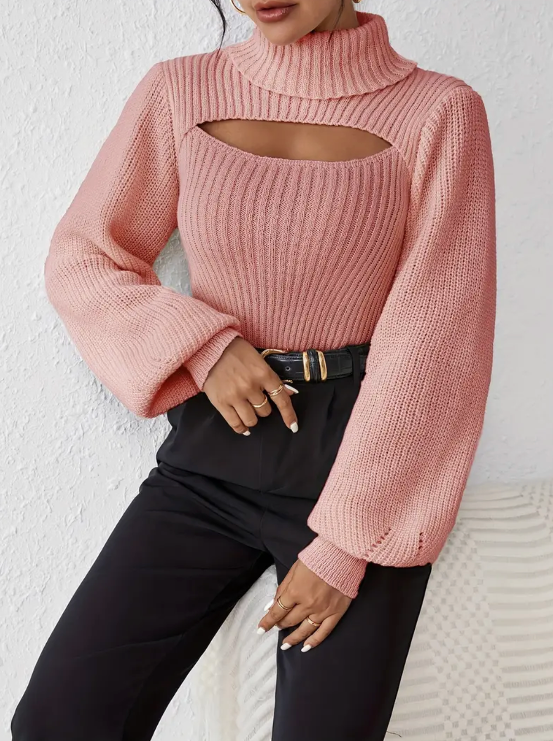Vilma | high neck sweater with cut out