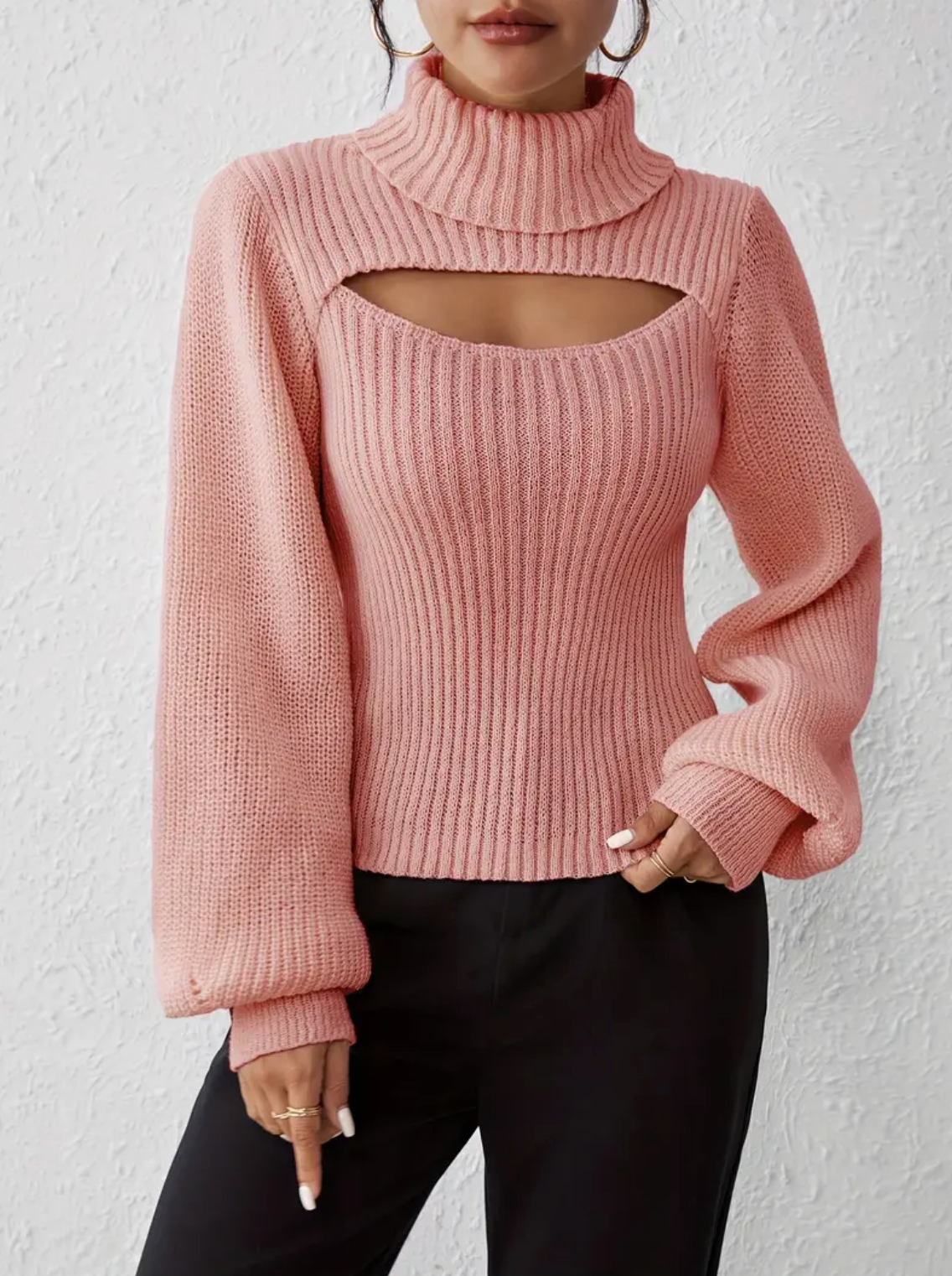 Vilma | high neck sweater with cut out