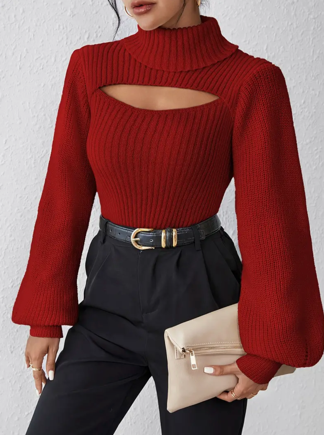 Vilma | high neck sweater with cut out