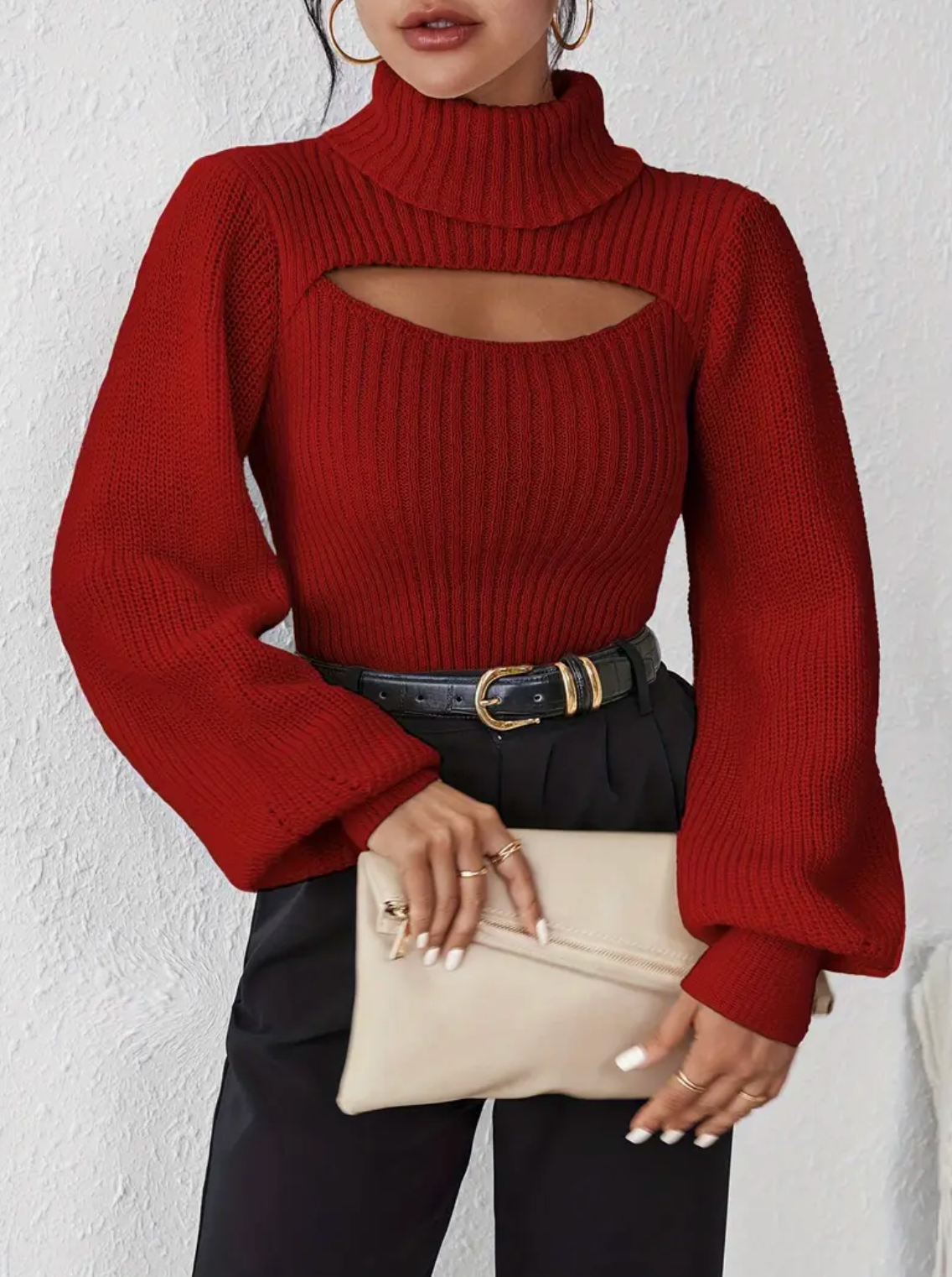 Vilma | high neck sweater with cut out
