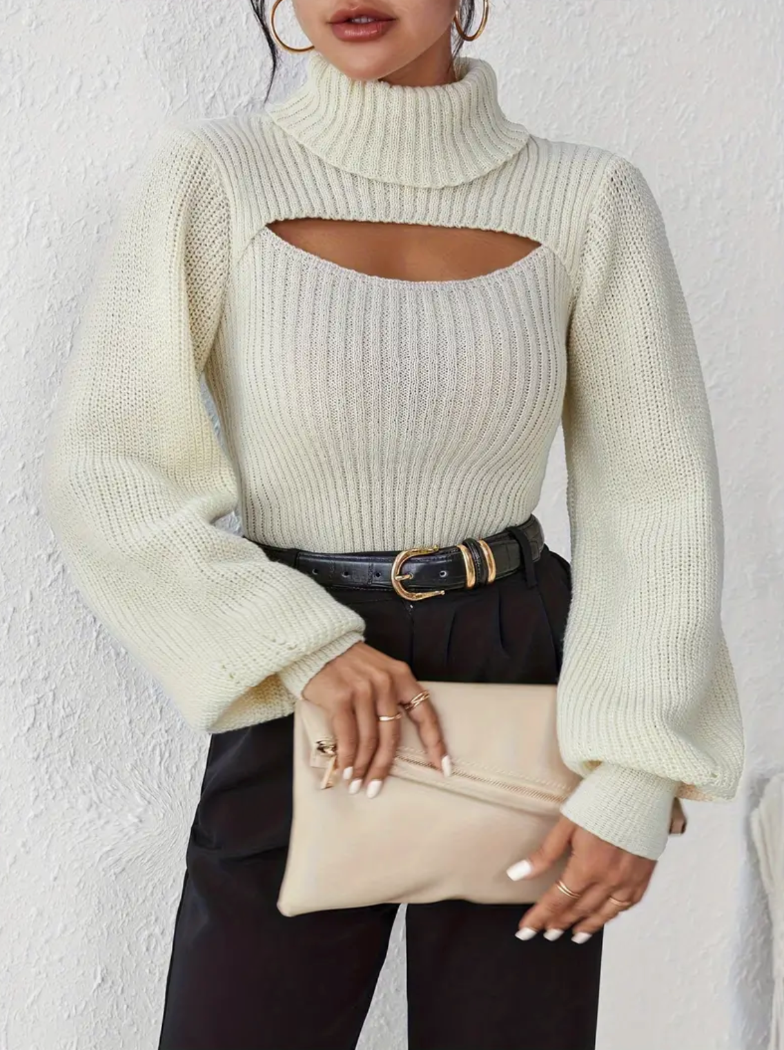 Vilma | high neck sweater with cut out
