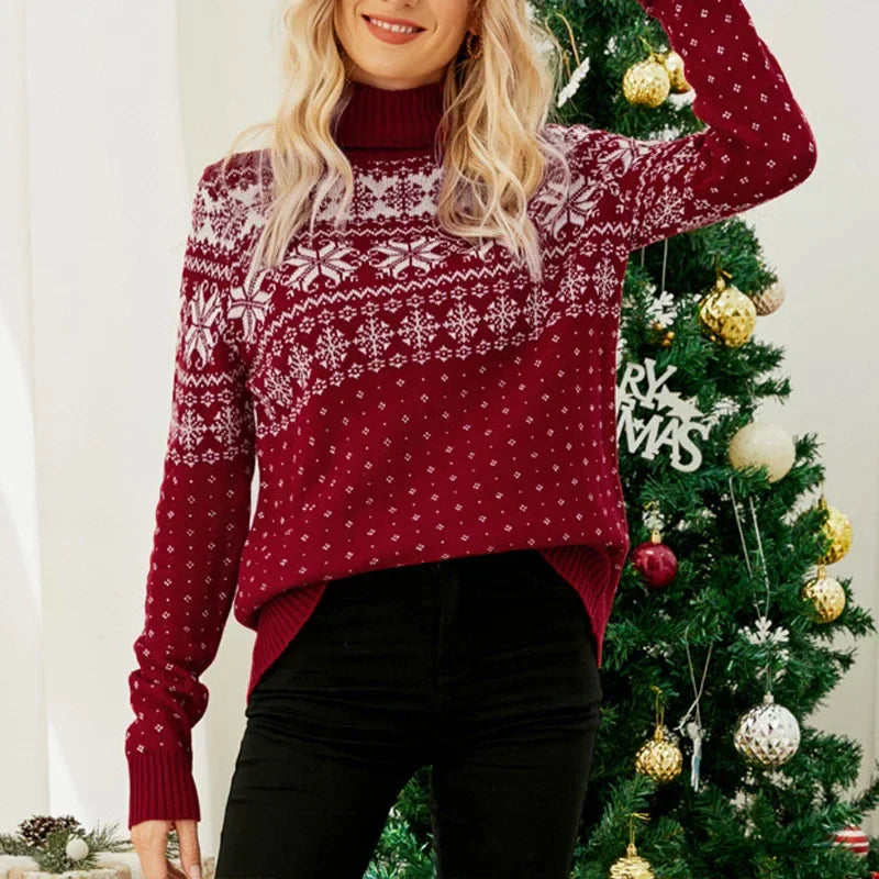Gitta® | Dwight Snowflake Knitted Jumper, Festive Christmas Jumper for Women
